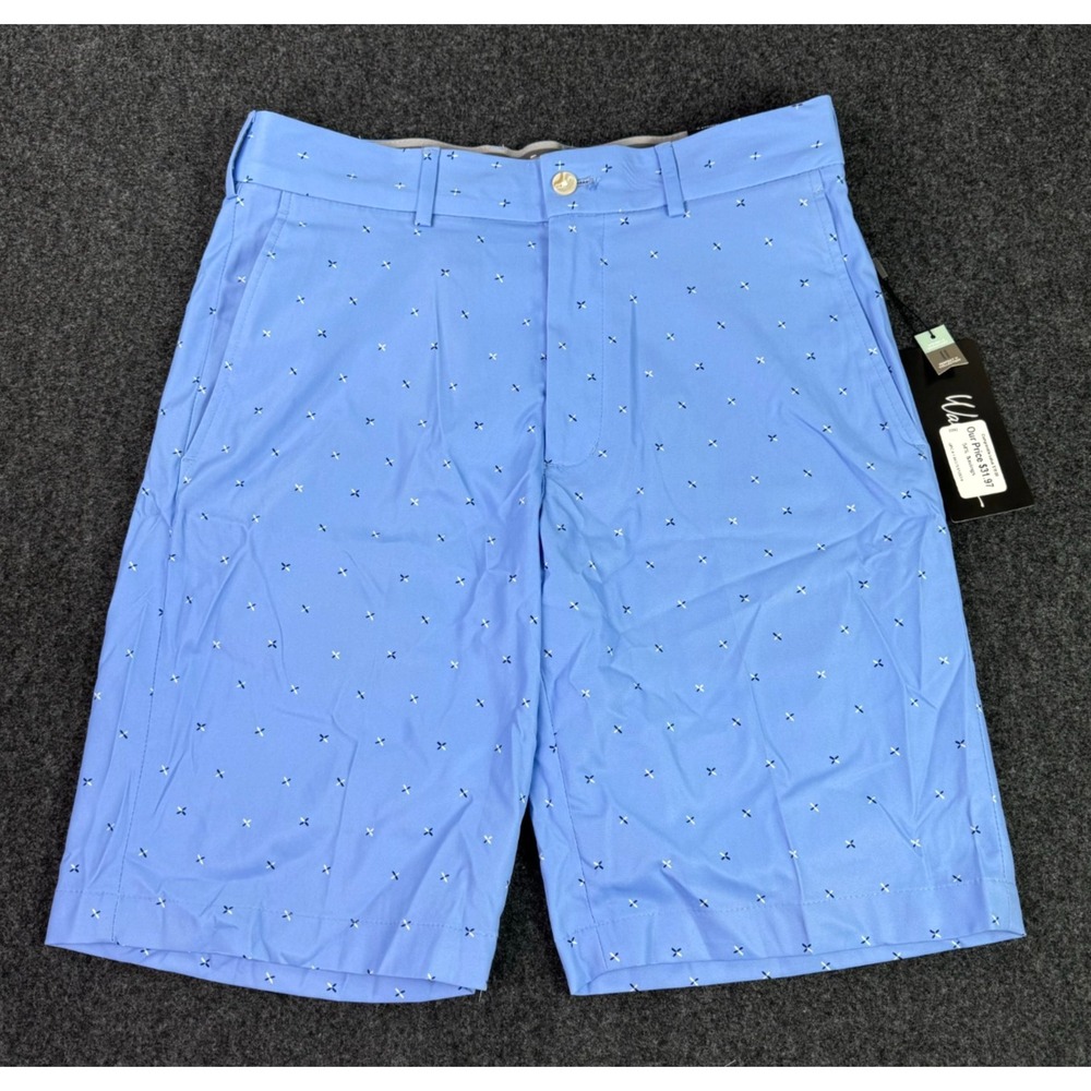 NEW Walter Hagen Perfect 11 Golf Shorts Blue Jasmine Print Mens Sz 30x10" NWT